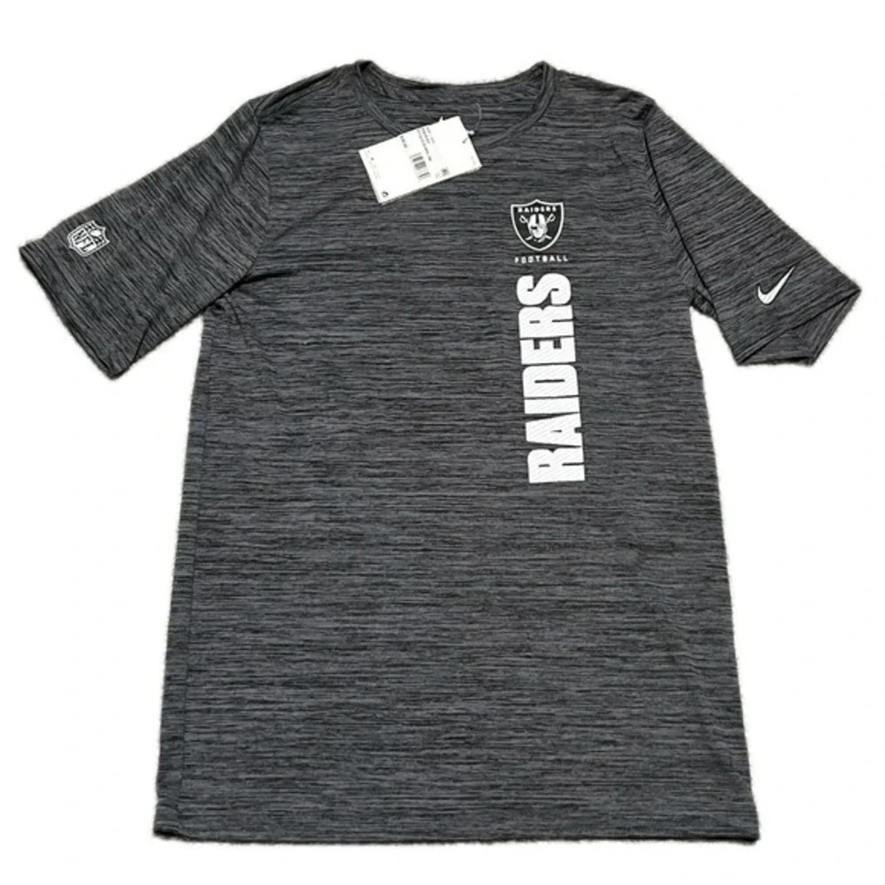 NEW NIKE NFL Las Vegas Raiders Football T Shirt Youth Large 14-16 Dri Fit NWT